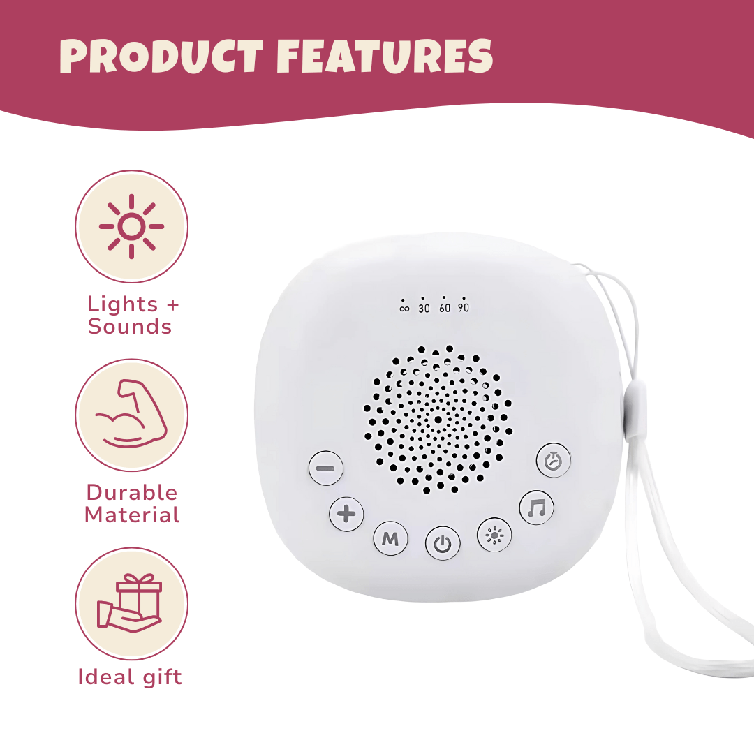 Portable White Noise Machine – 20 Sound Modes, USB - C Rechargeable - Babies Mall