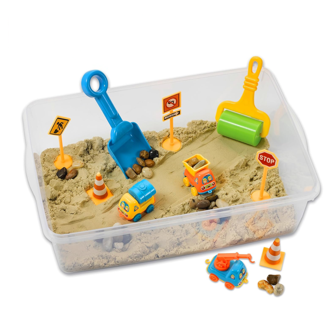 Sensory Bin Playset for Kids with Sand, Toys, and Learning Tools