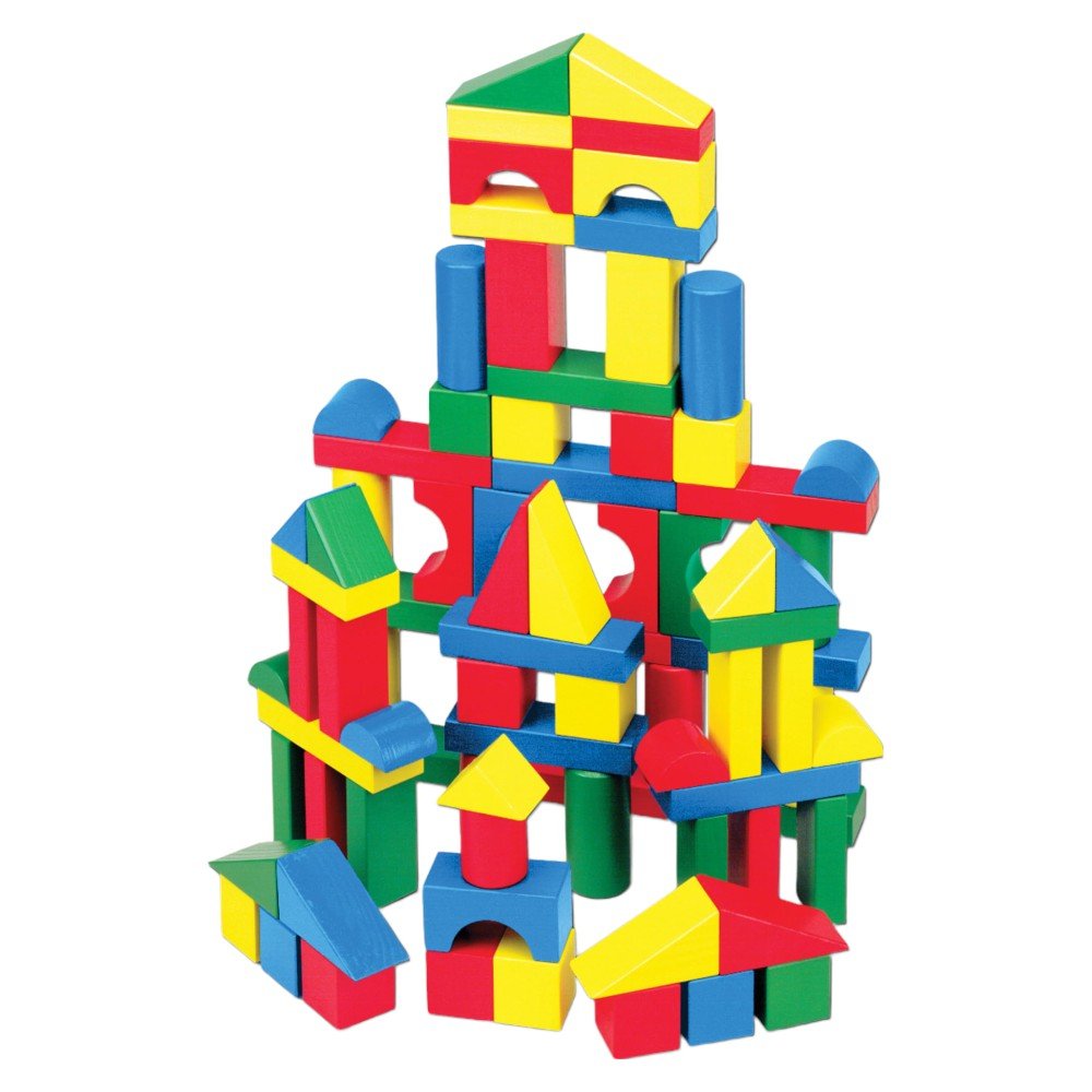 Shape Sorting Toy, Activity Board, 100 Wooden Blocks