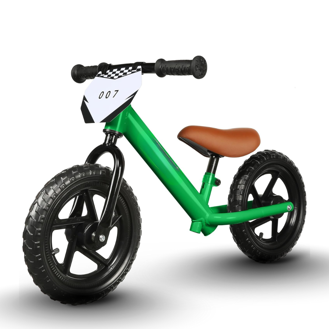 Toddler Balance Bike 12 Inch Frame with Adjustable Seat and Name Plate