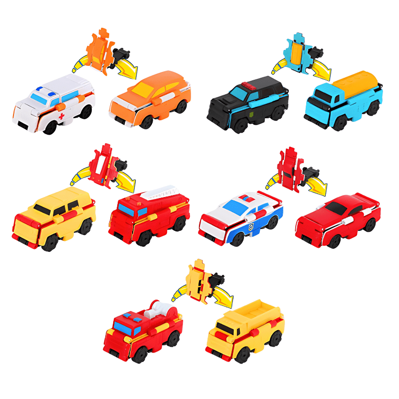 Transforming Flip Cars for Kids Dual-Sided Vehicle Toy for Ages 2-5