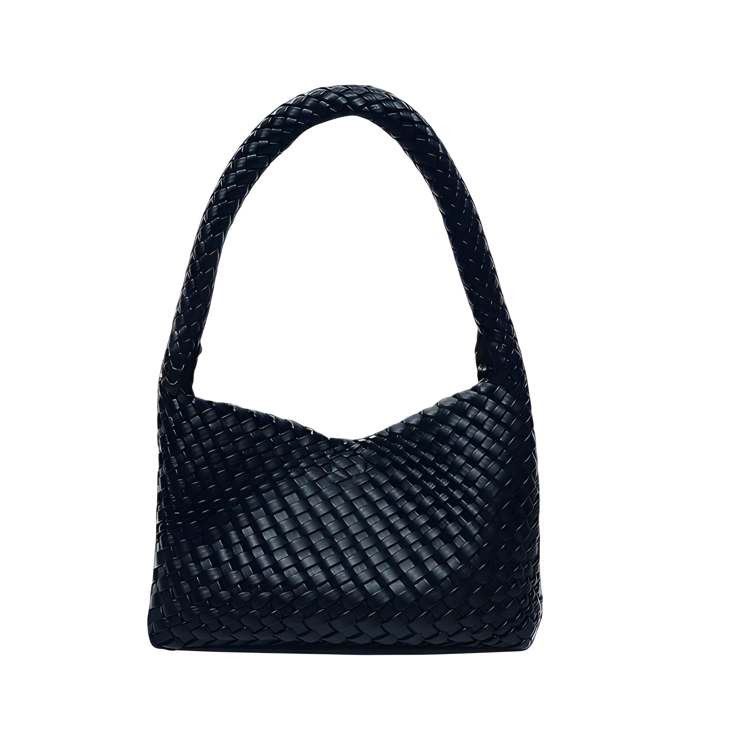 Ana Woven Shoulder Bag | Structured Silhouette with Snap Closure