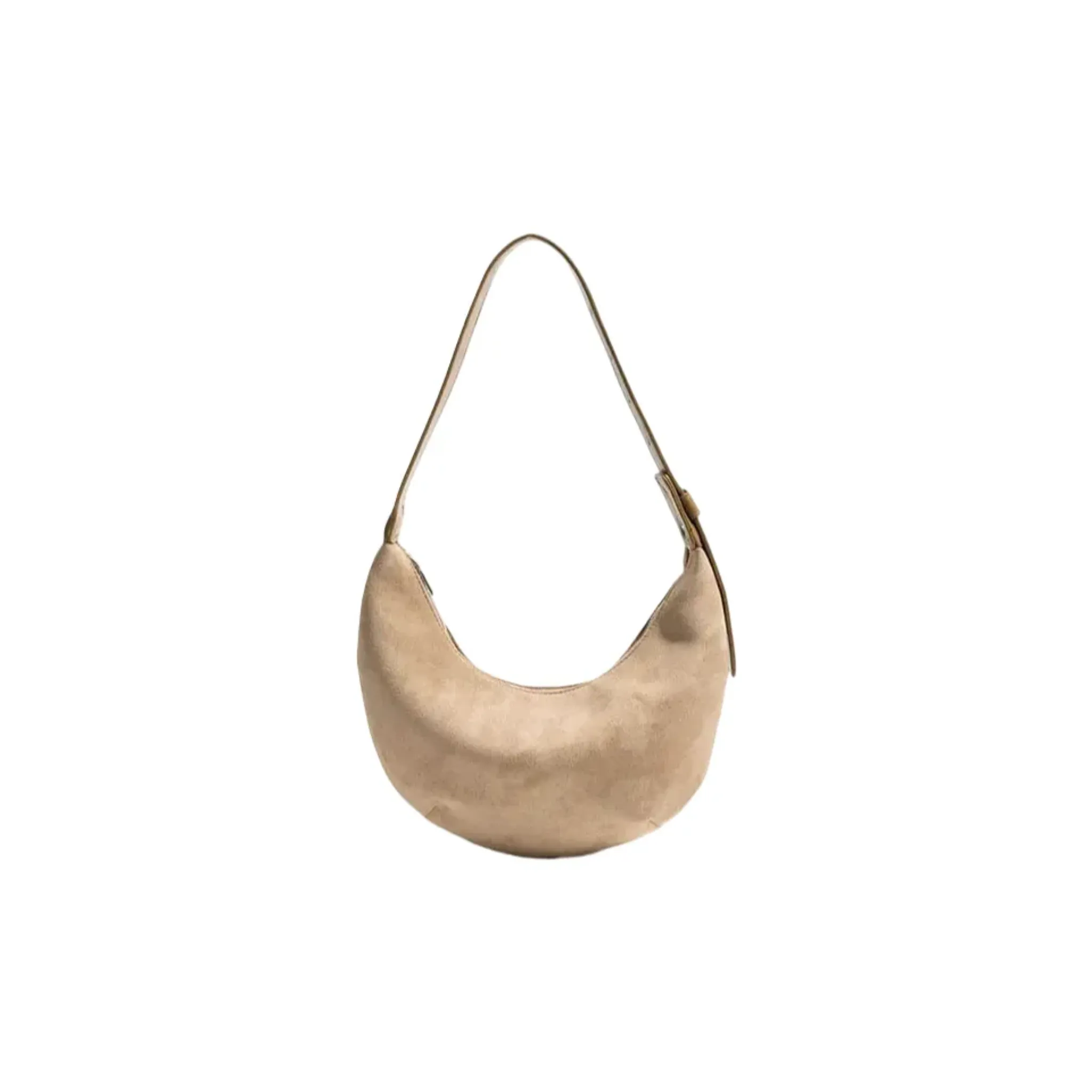 Crescent Hobo Bag | Suede Shoulder