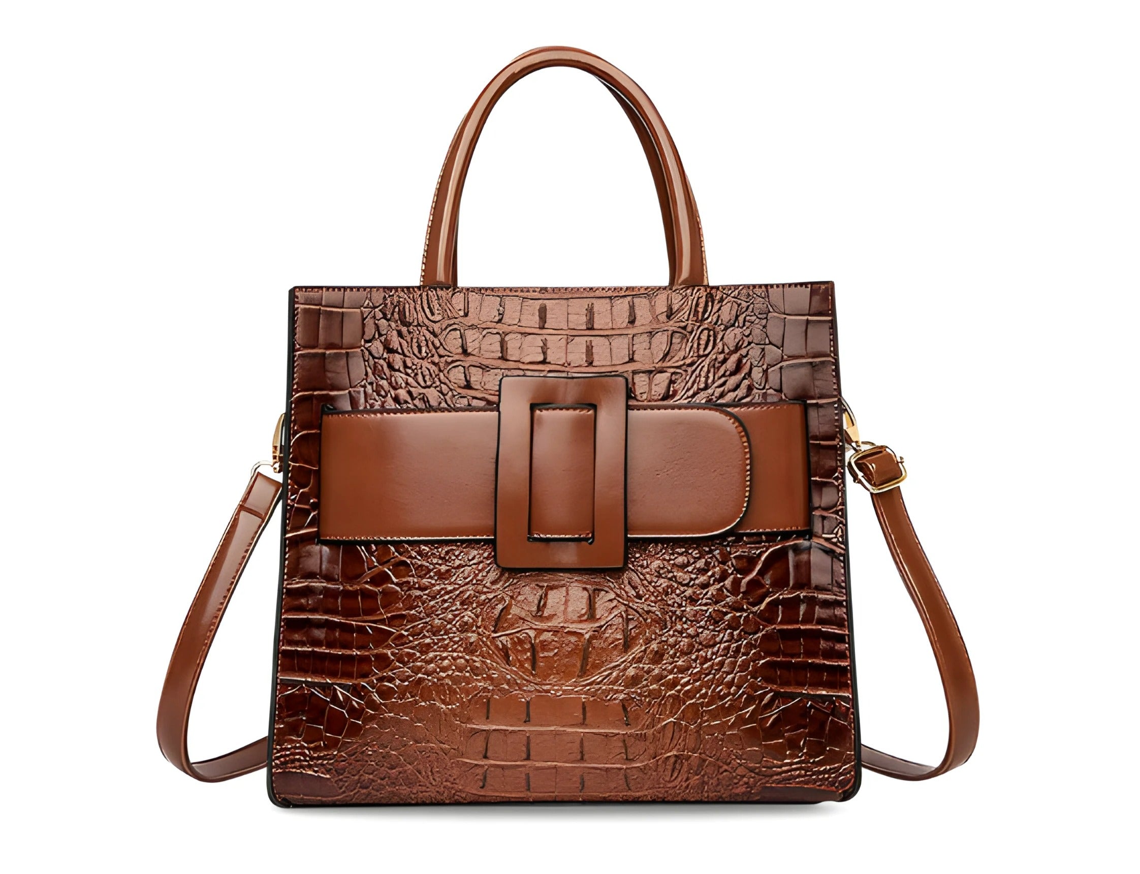 Croc Pattern with Big Buckle Bag