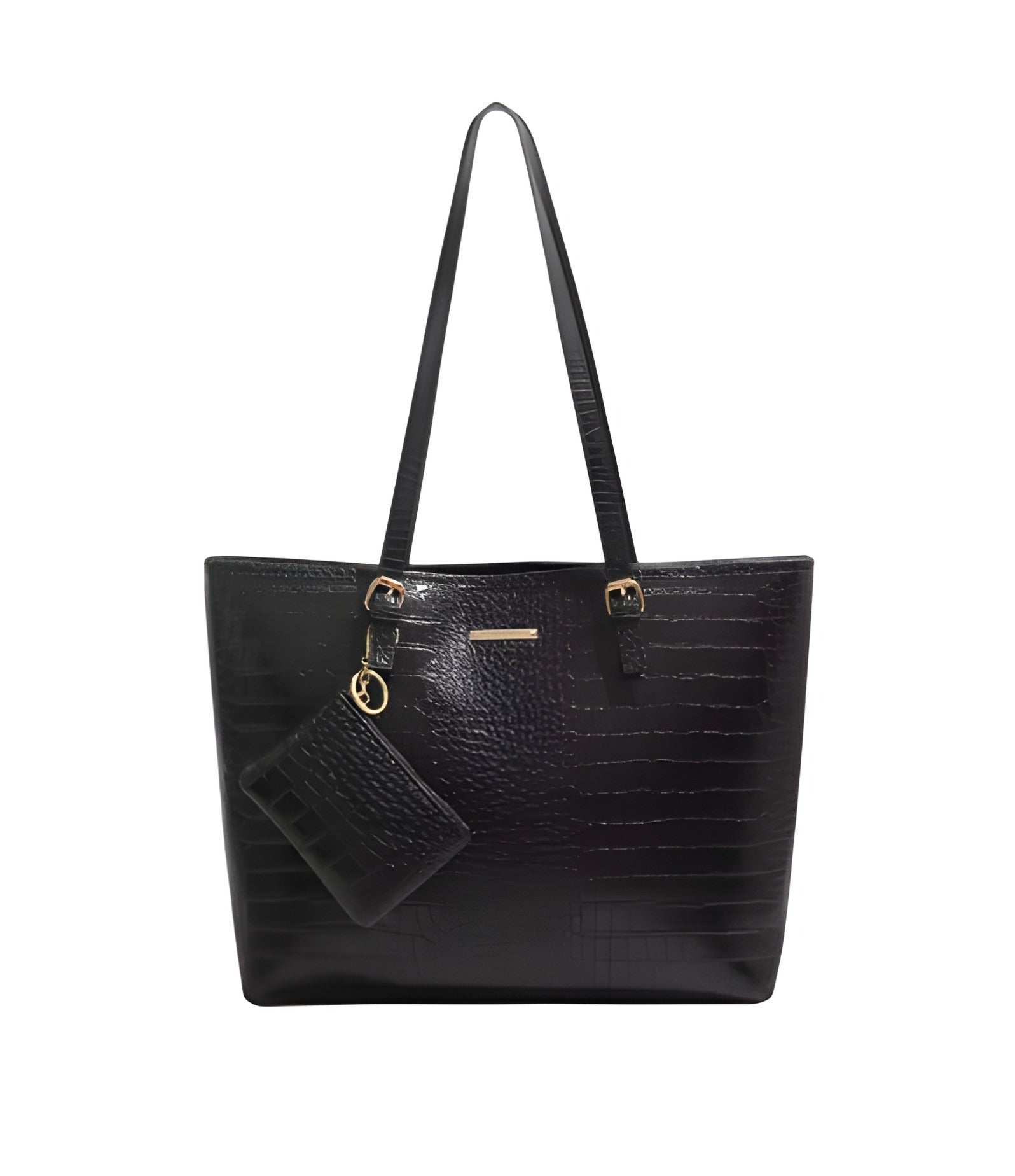 Crocodile-Textured Handbag | Vegan Leather with Coin Purse