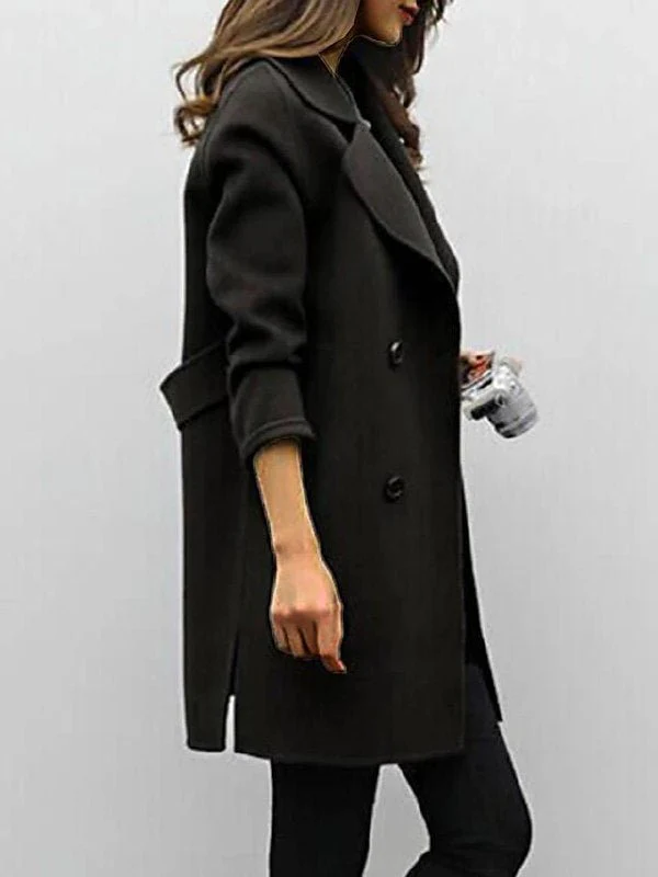 Long Coat with Button Closure