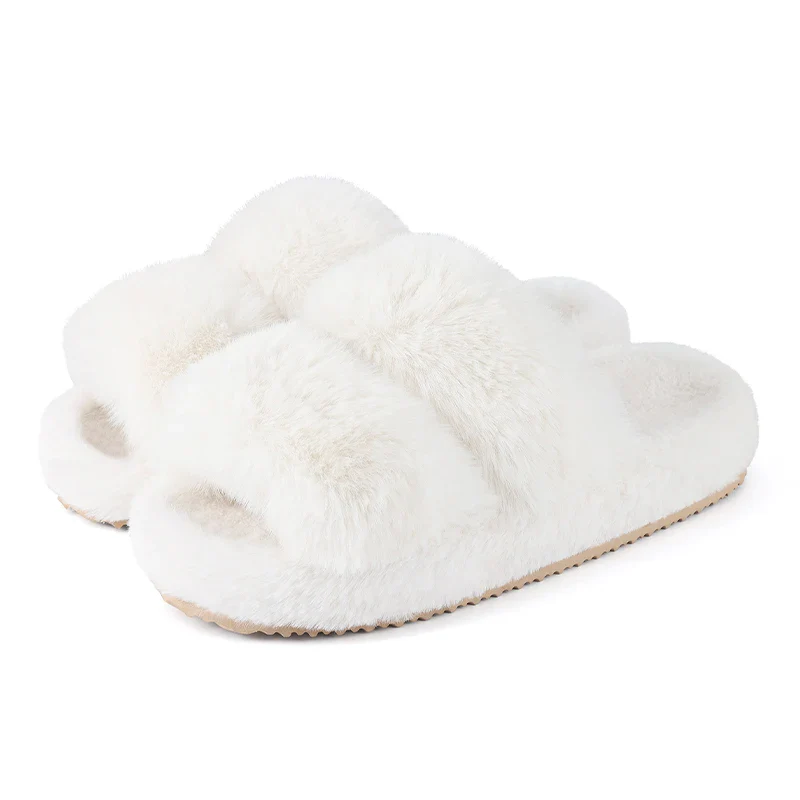 Open-Toe Indoor Slippers with Adjustable Strap for Women