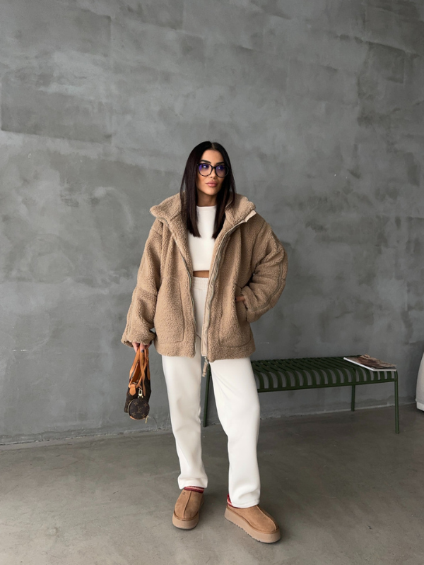 Oversized Sherpa Fleece Jacket for Women