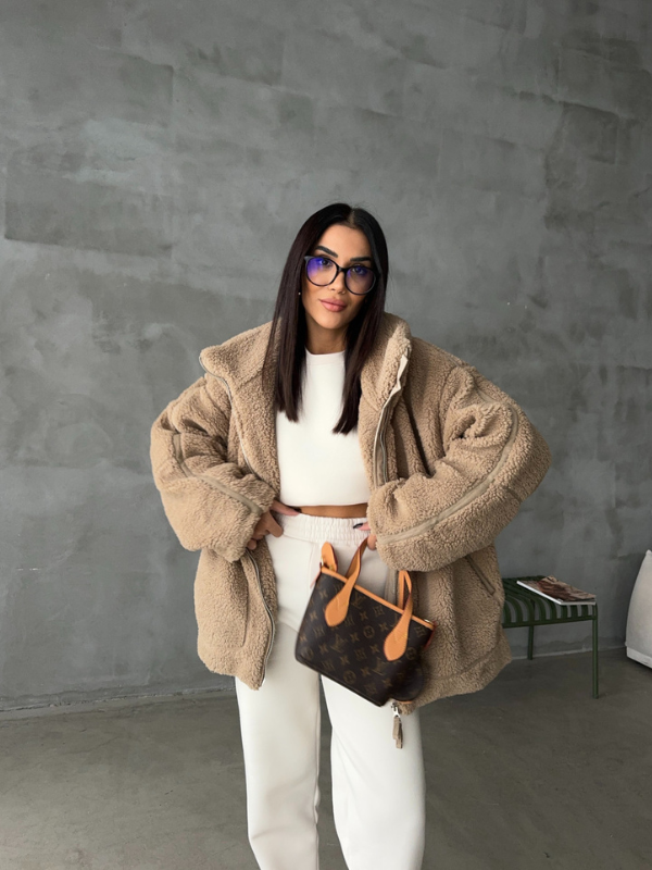 Oversized Sherpa Fleece Jacket for Women