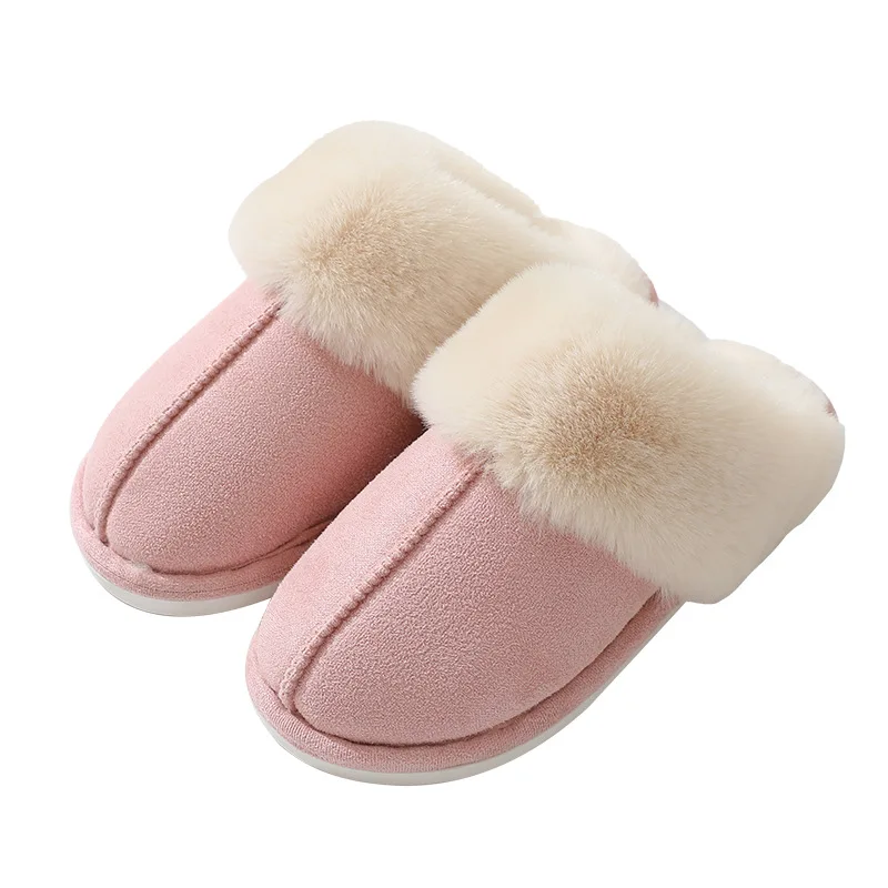 Plush Indoor Slip-On Slippers for Women