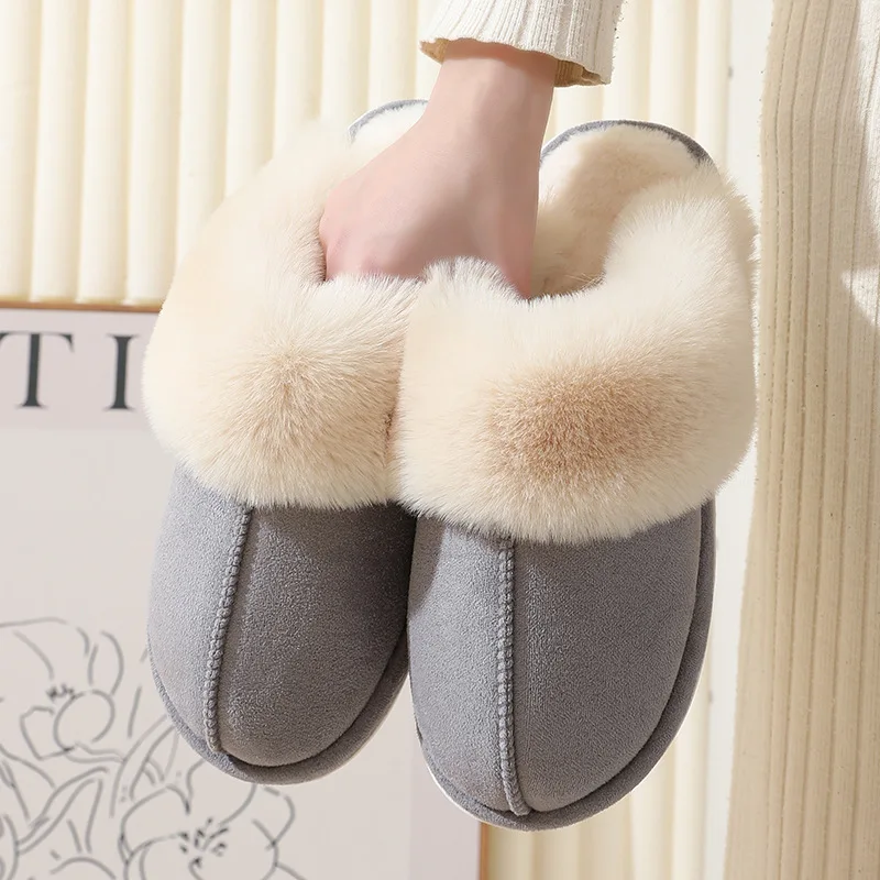 Plush Indoor Slip-On Slippers for Women