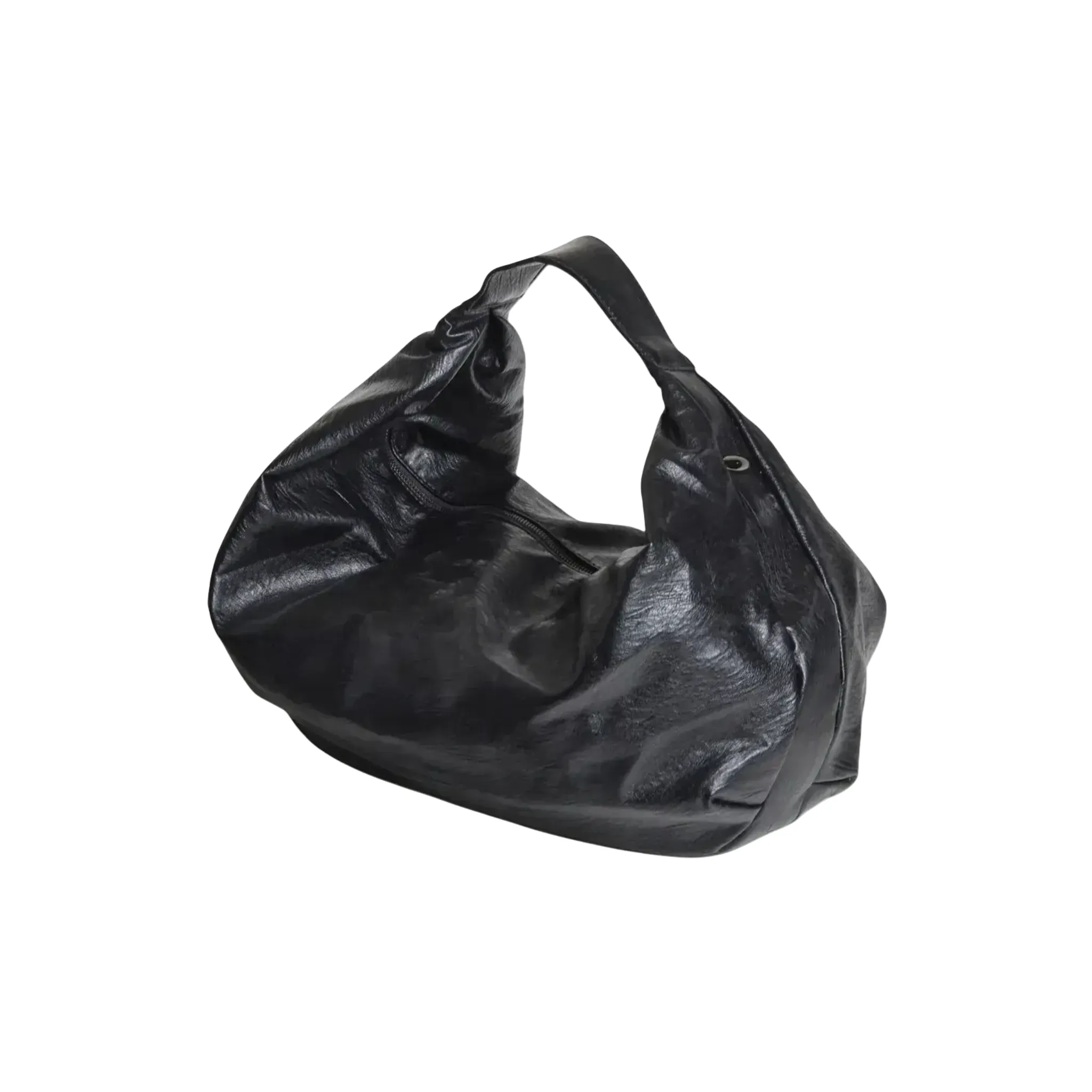 Slouchy Shoulder Bag | Curved Zip Shape