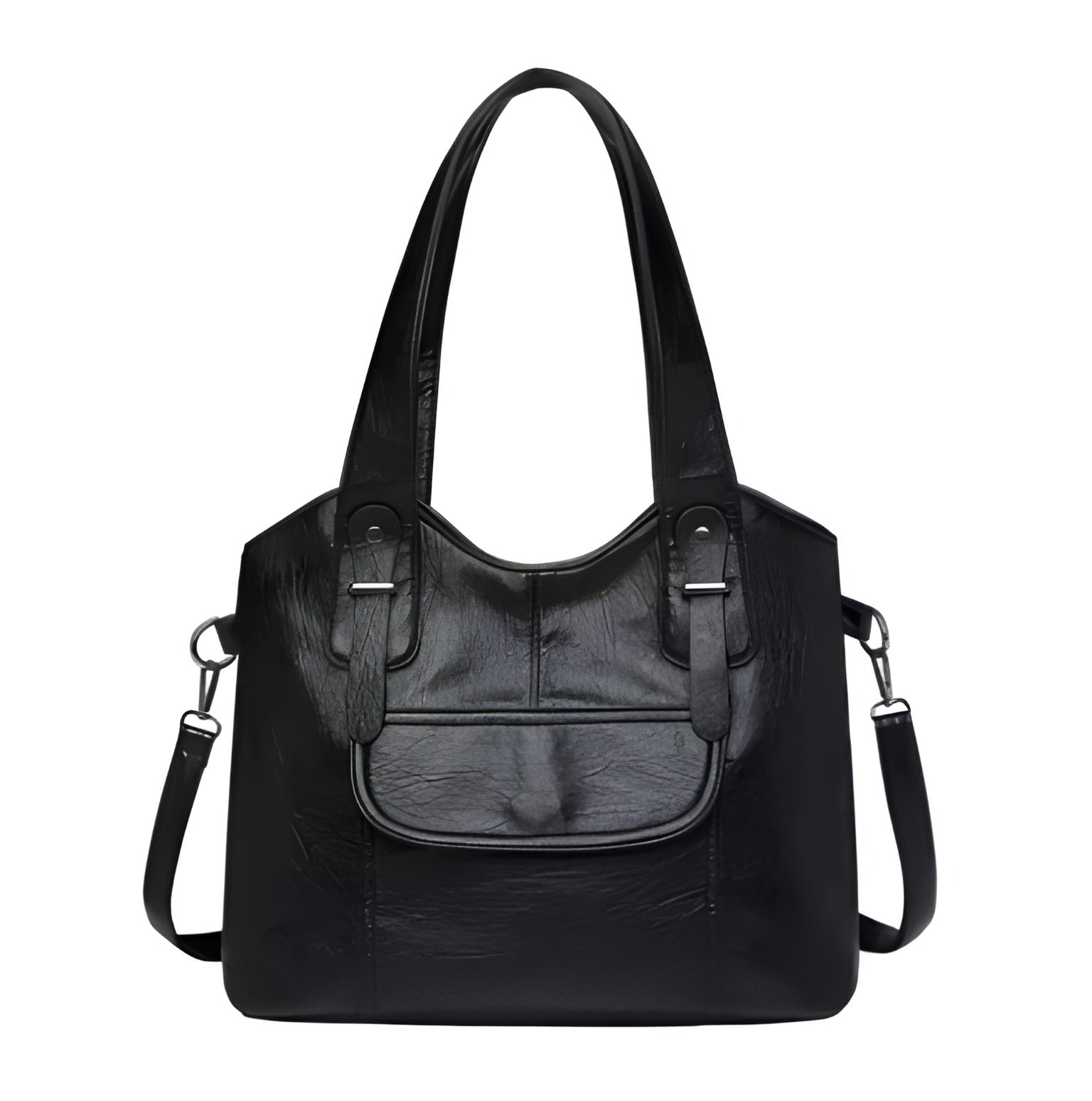 Vegan Leather Shoulder Bag | Adjustable Strap with Large Front Pocket