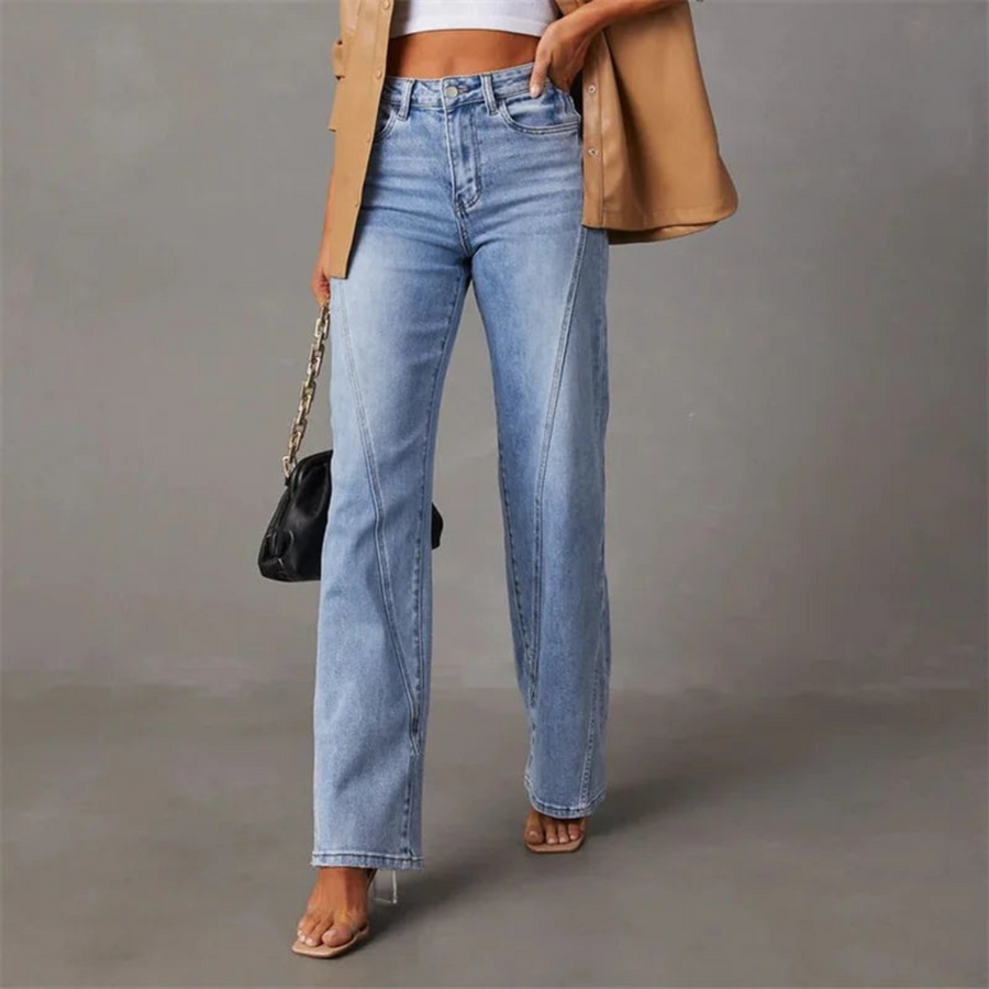 Wide-Leg High-Waisted Denim Jeans for Women