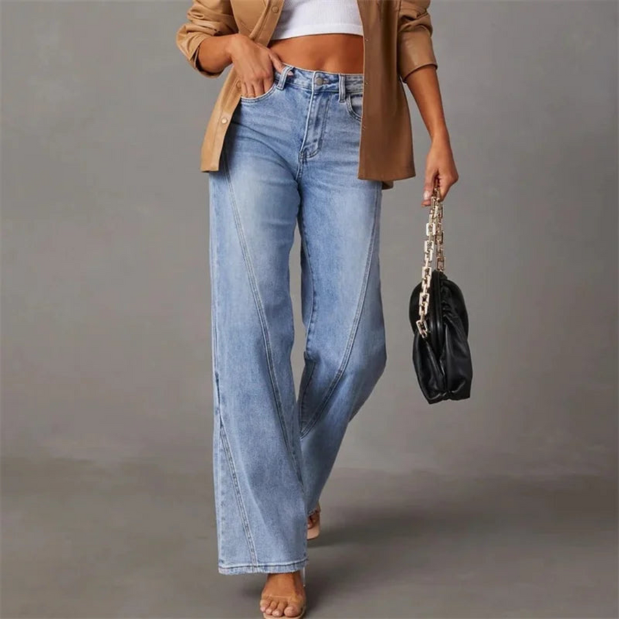 Wide-Leg High-Waisted Denim Jeans for Women