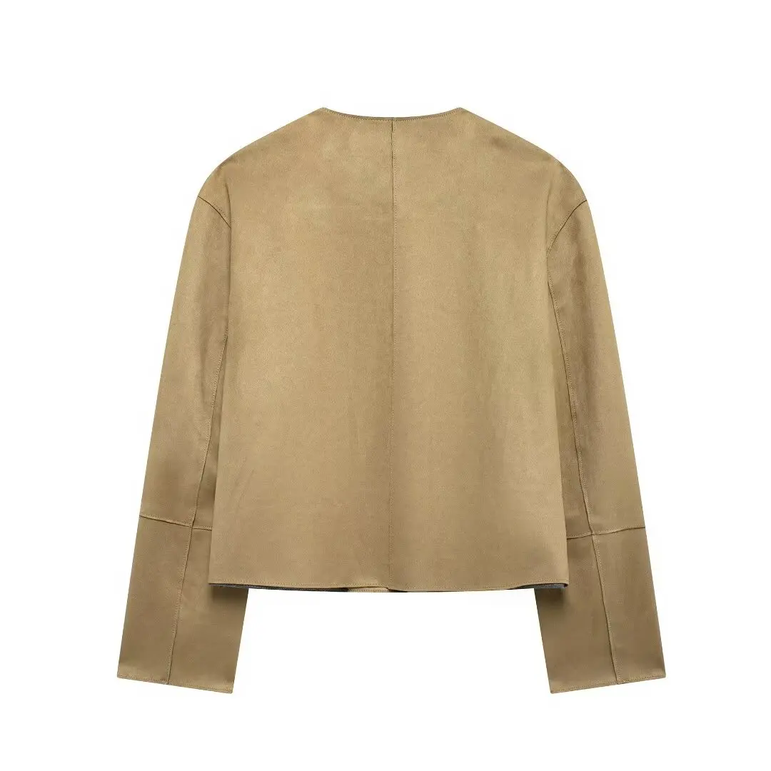 Women’s Varsity Bomber Jacket with Button-Up Front and Patch Pockets