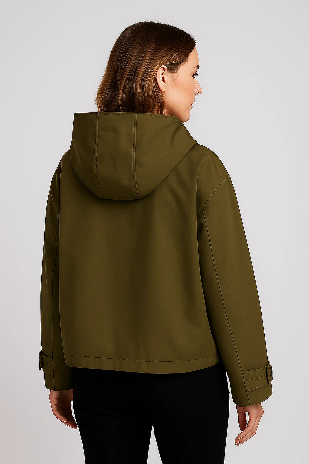 Hooded Short Trench Coat for Women