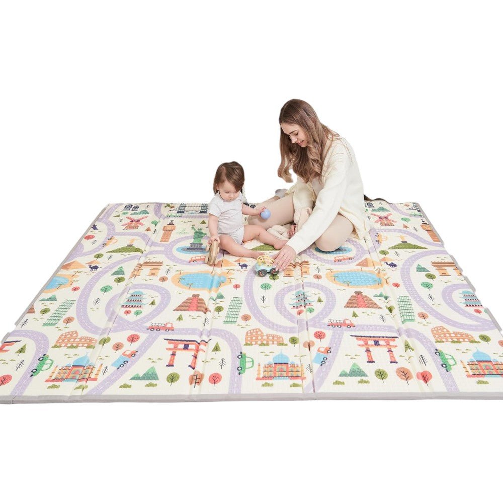 Foldable Thick Baby Play Mat Sensory Foam Floor Mat for Kids 59x71in