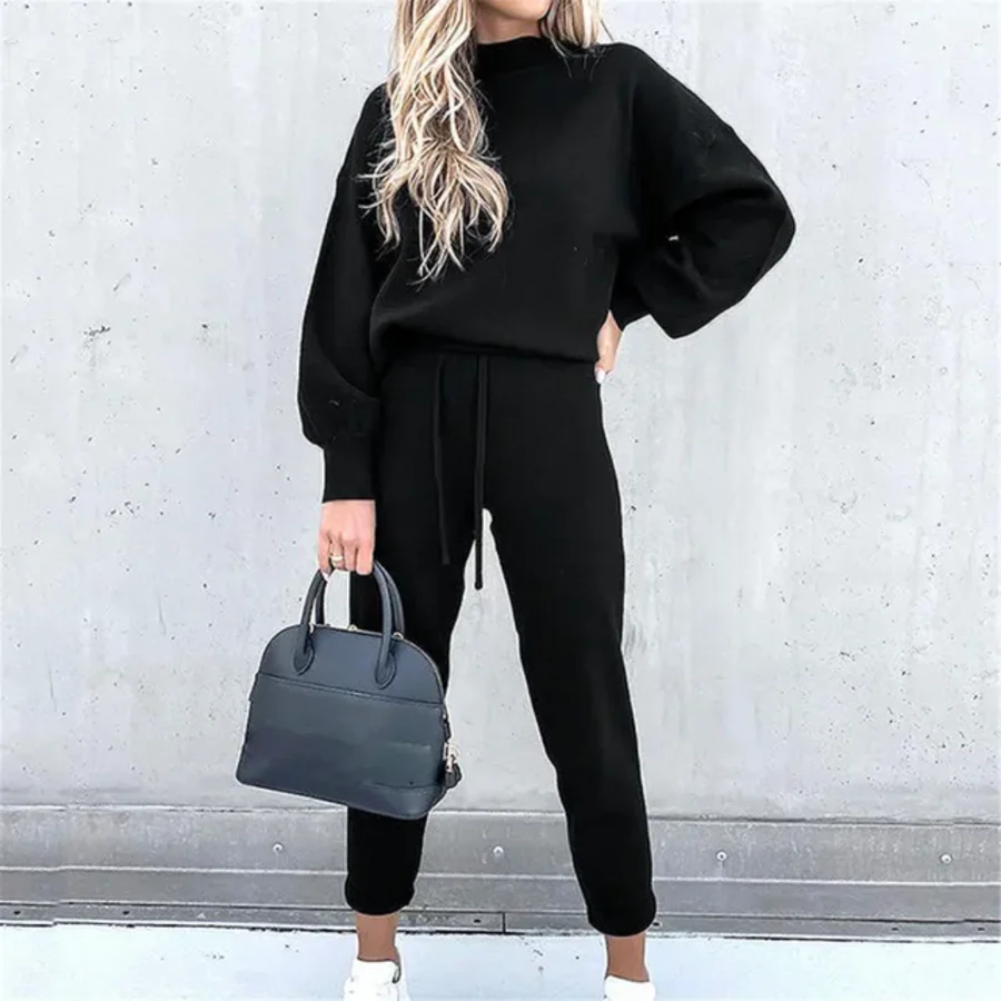 Women’s Tracksuit Set with High-Waist Trousers