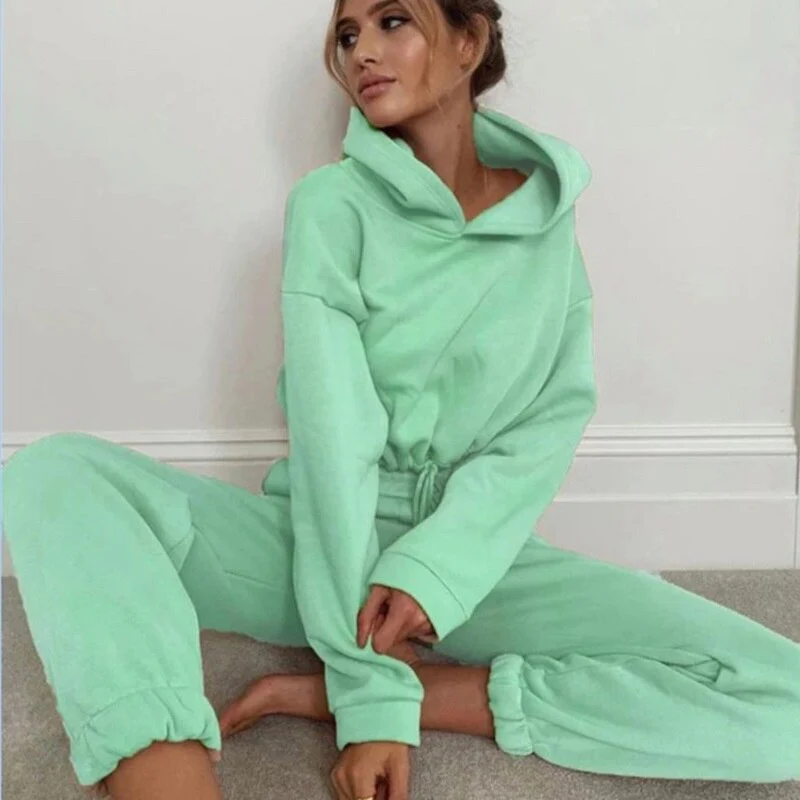 Tracksuit Loungewear with Drawstring Jogger Pants for Women