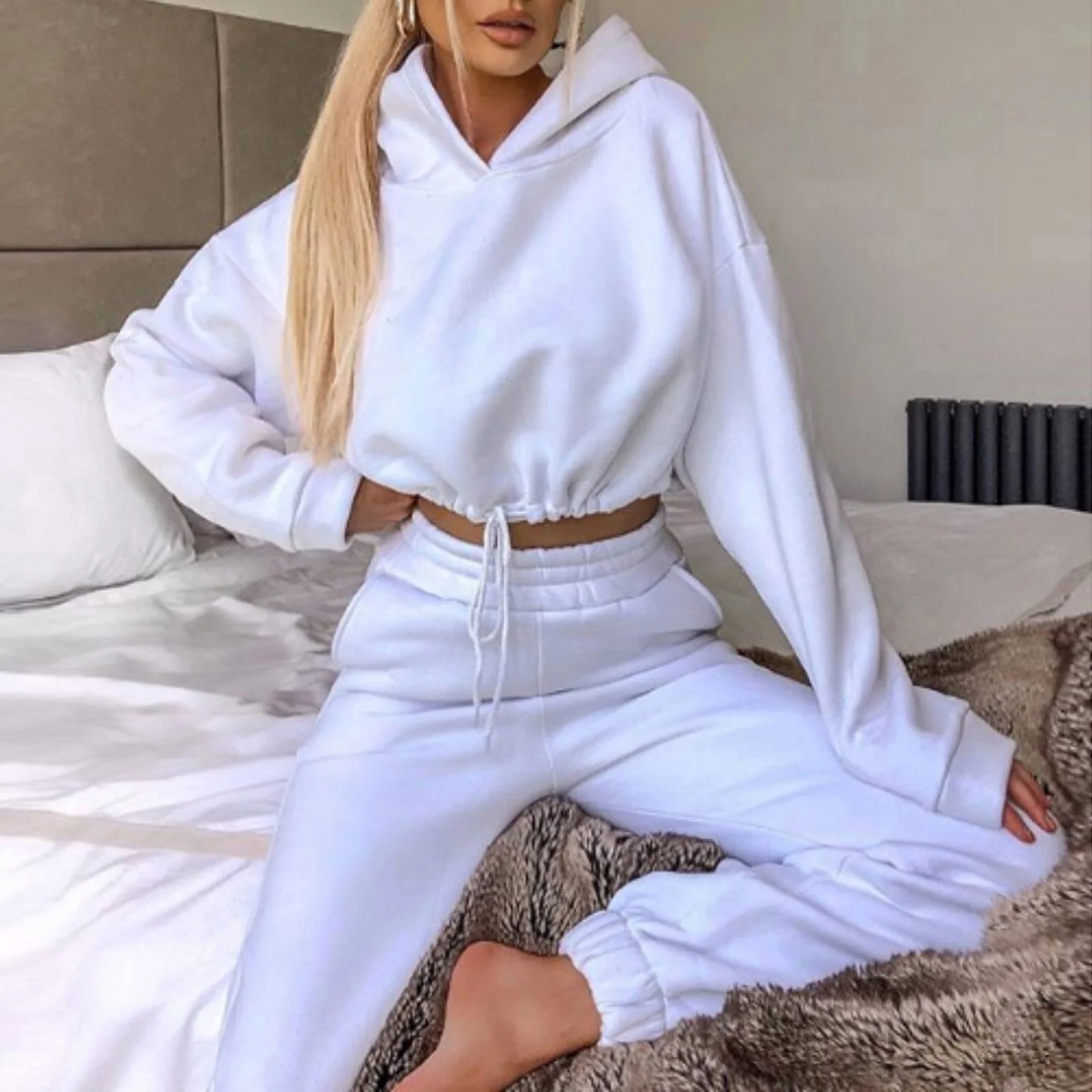 Tracksuit Loungewear with Drawstring Jogger Pants for Women