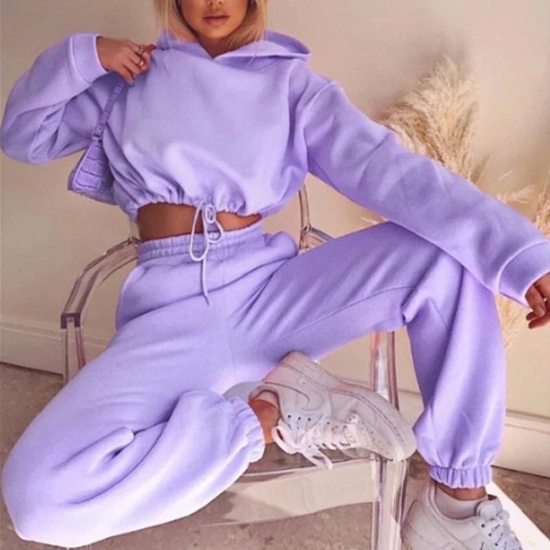 Tracksuit Loungewear with Drawstring Jogger Pants for Women