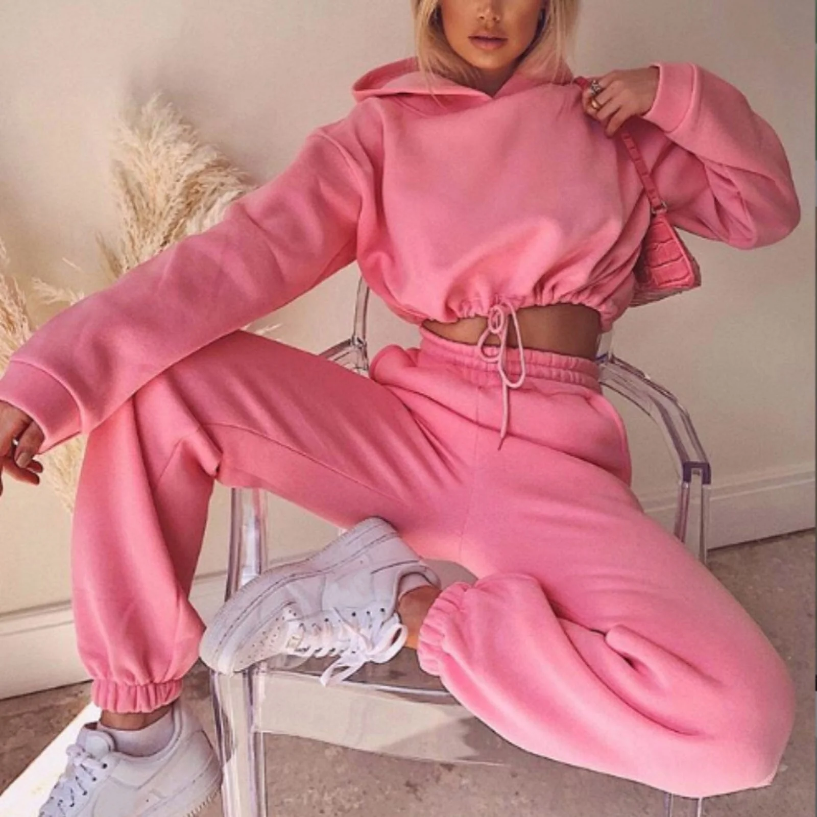 Tracksuit Loungewear with Drawstring Jogger Pants for Women