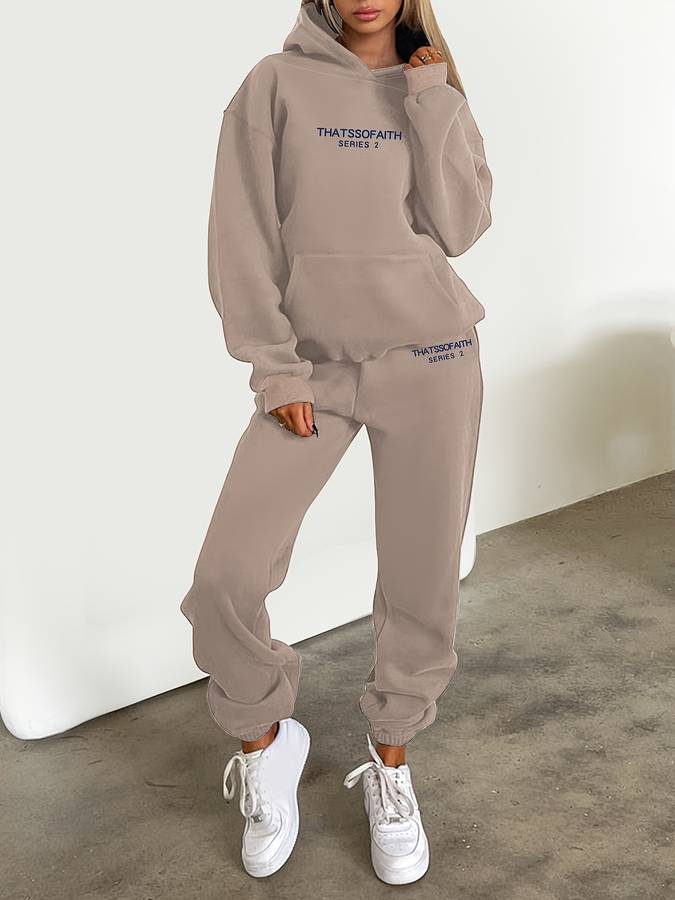 Women’s 2-Piece Tracksuit Set with Hoodie and Joggers