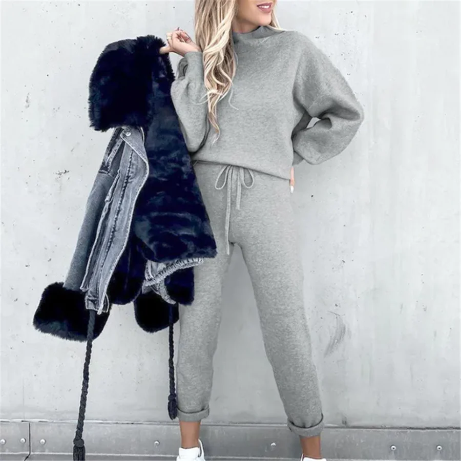 Women’s Tracksuit Set with High-Waist Trousers
