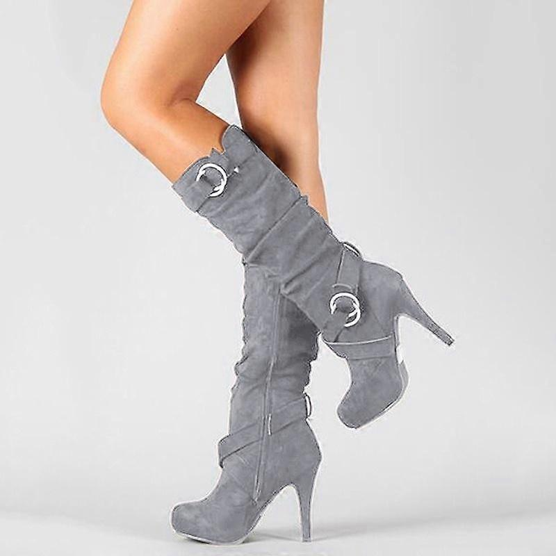 Women's Slouch Knee-High Boots with Stiletto Heel