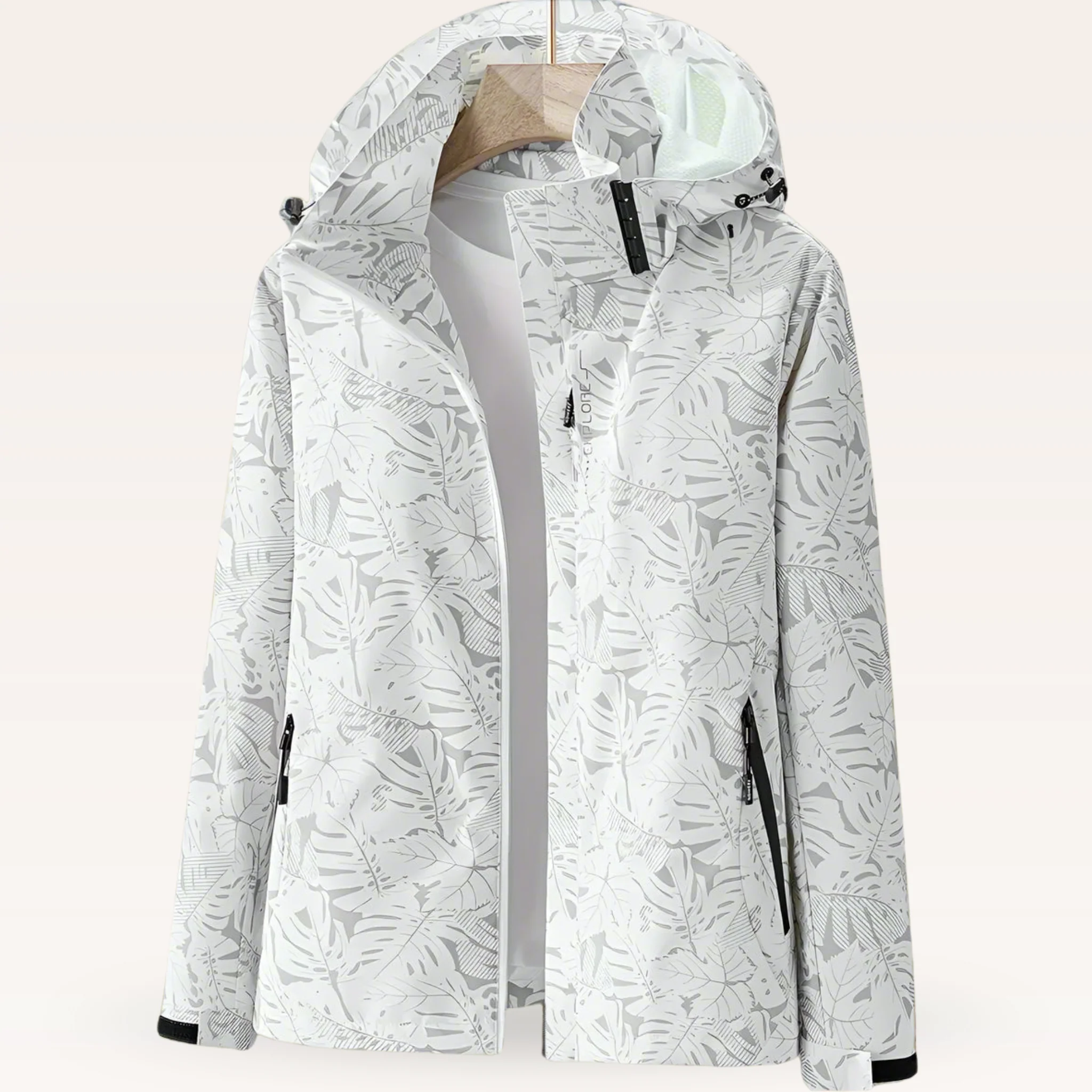 Women’s Rain Jacket with Hood and Zip Pockets