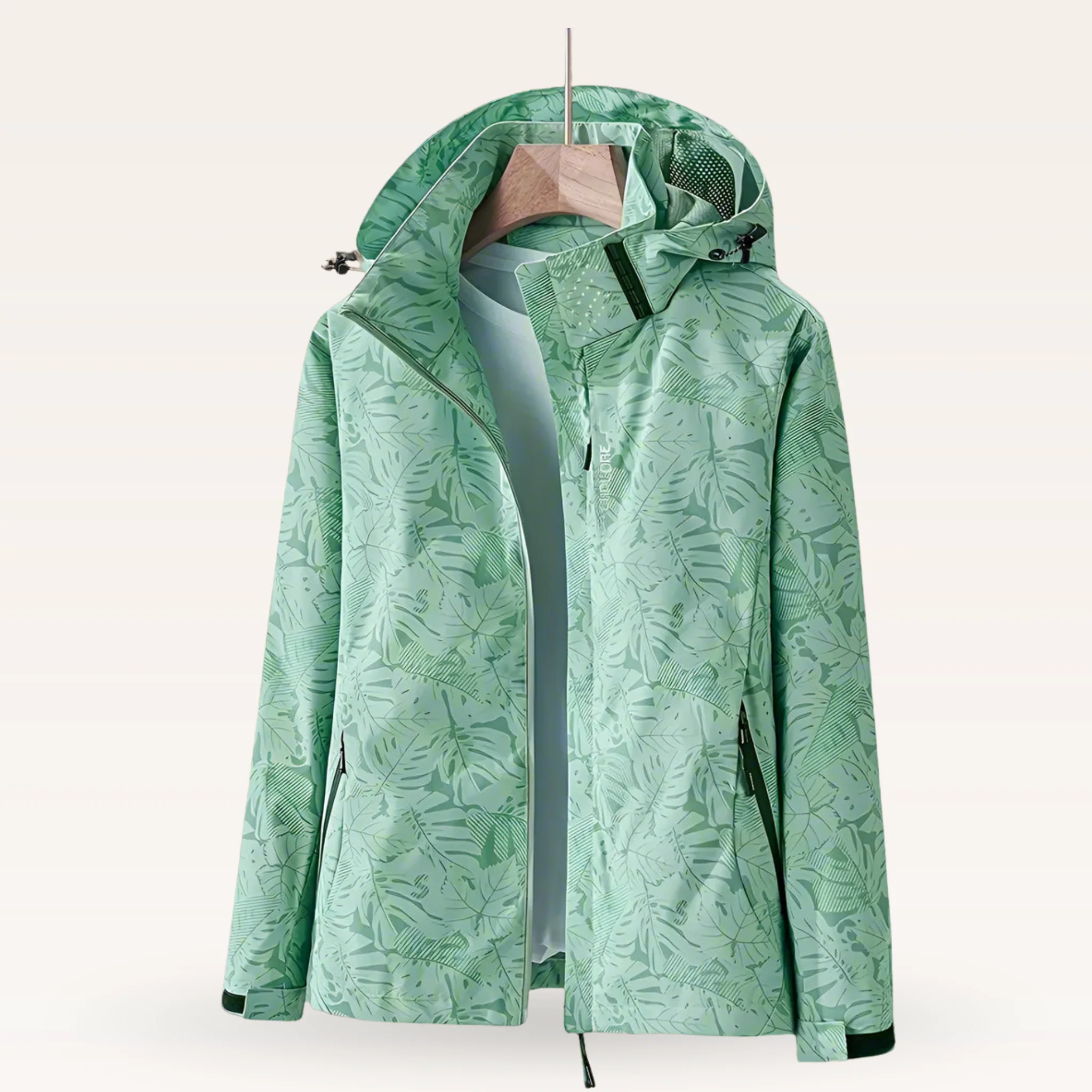 Women’s Rain Jacket with Hood and Zip Pockets