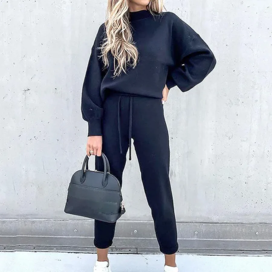 Women’s Tracksuit Set with High-Waist Trousers