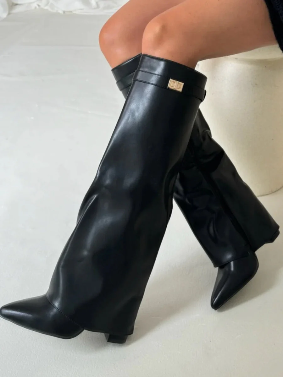 Women's Fold-Over Knee-High Boots