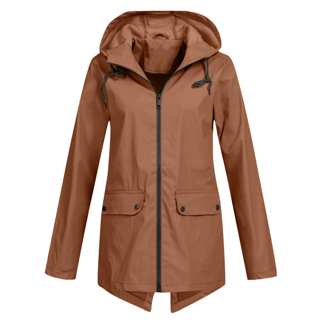 Women’s Waterproof Hooded Long Jacket