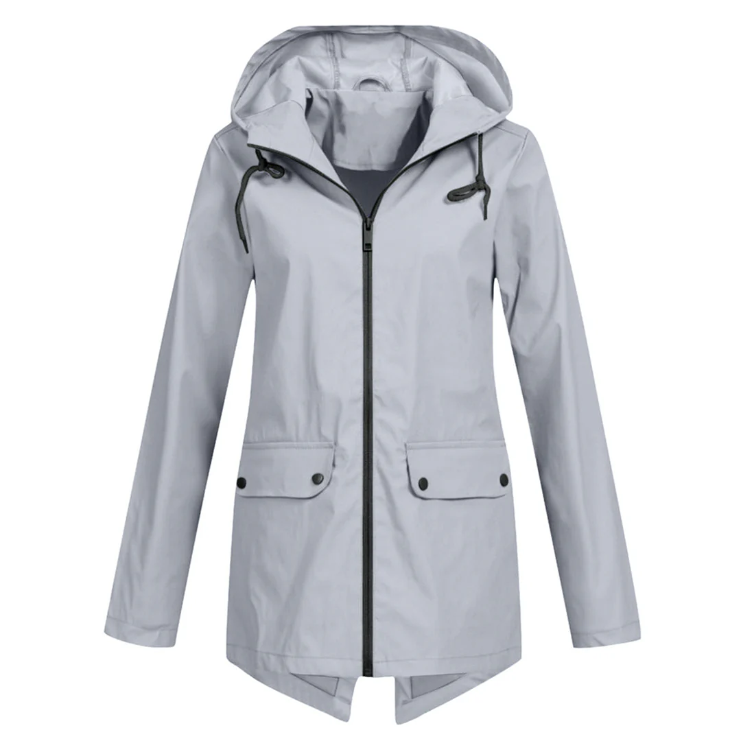 Women’s Waterproof Hooded Long Jacket