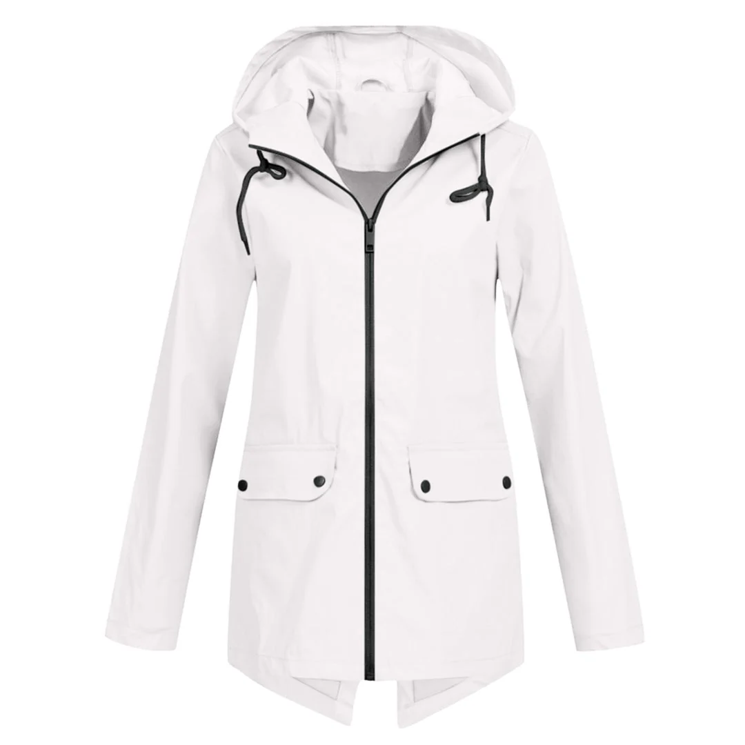 Women’s Waterproof Hooded Long Jacket