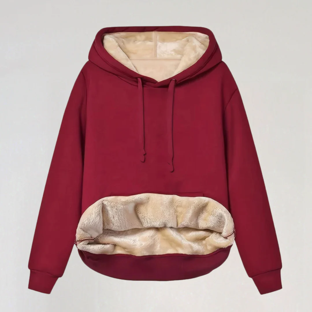 Lined Hoodie with Kangaroo Pocket for Women