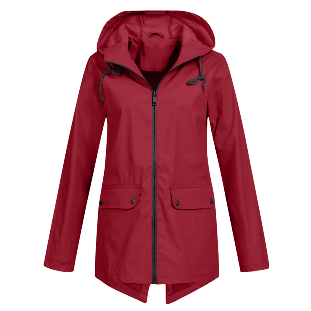Women’s Waterproof Hooded Long Jacket