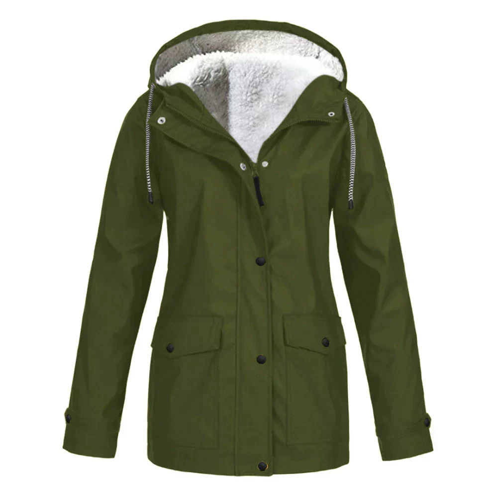 Women’s Waterproof Hooded Jacket – Warm Lining