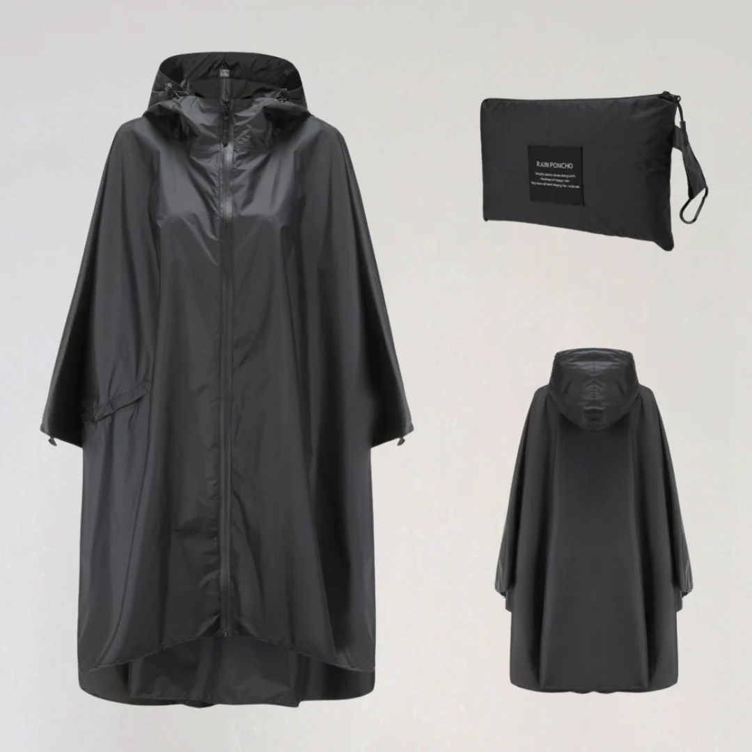 Packable Travel Raincoat with Hood for Women