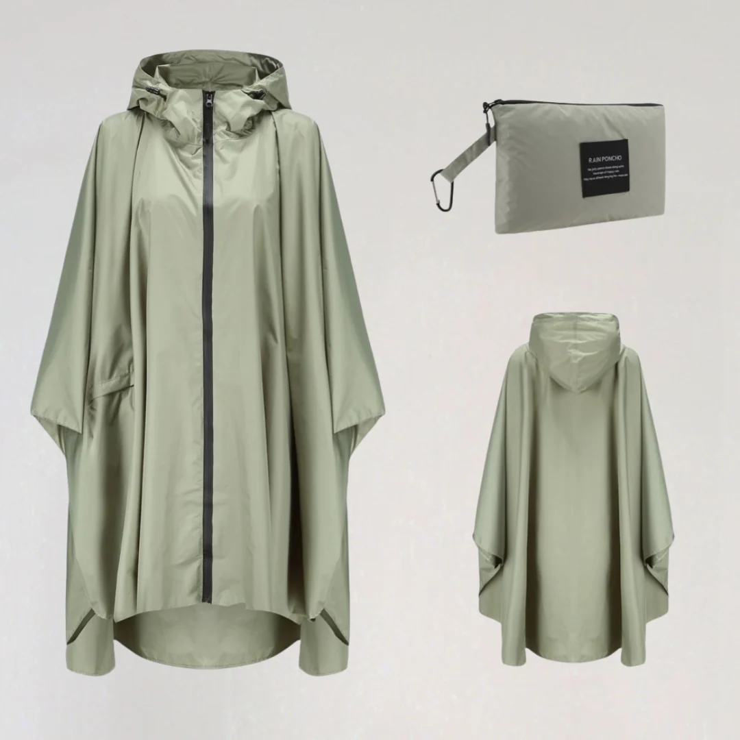 Packable Travel Raincoat with Hood for Women