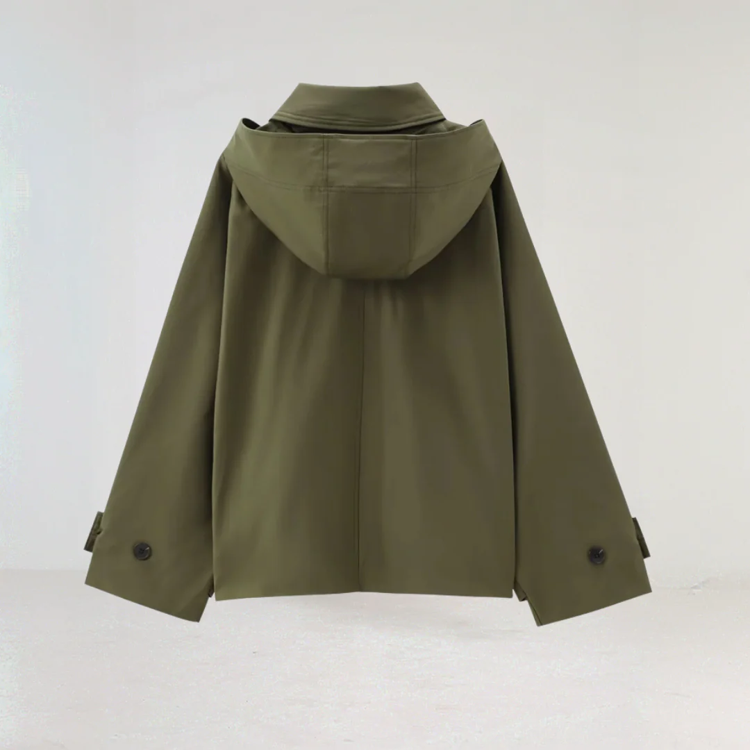 Hooded Short Trench Coat for Women