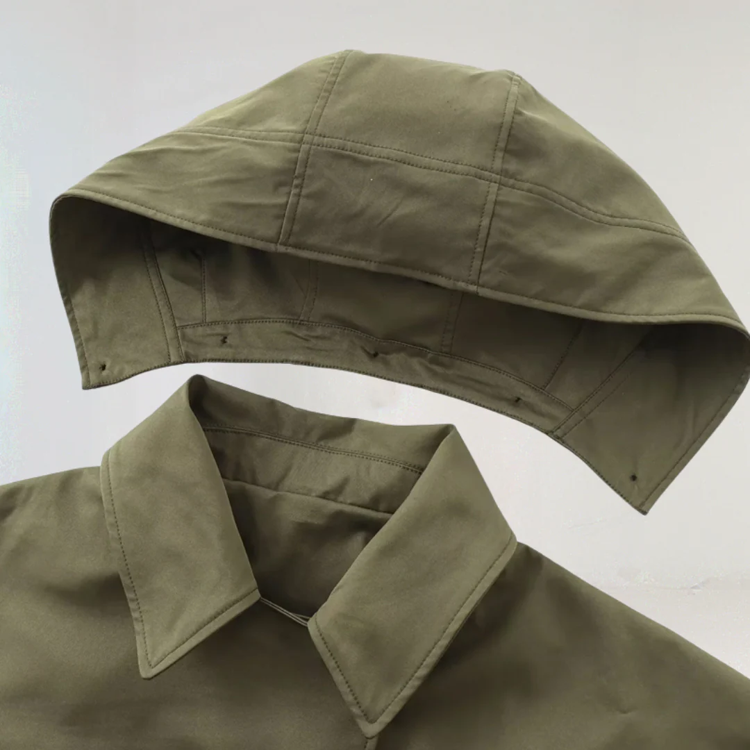 Hooded Short Trench Coat for Women