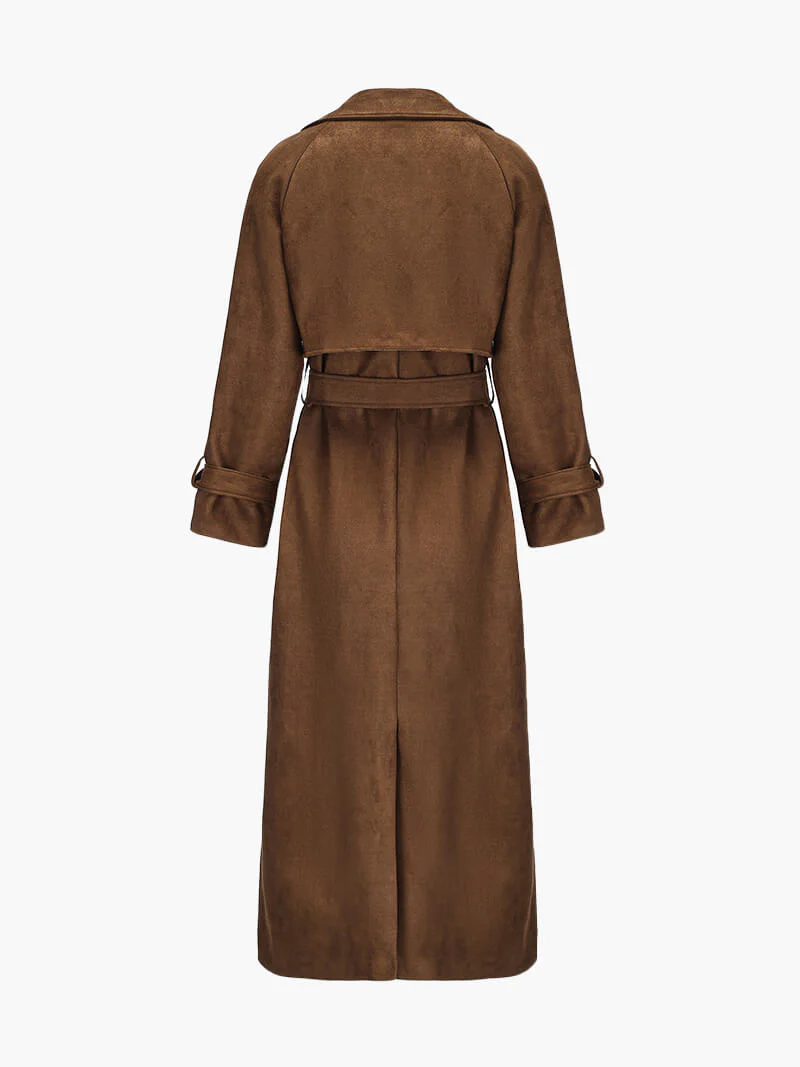 Long Trench Coat with Belt for Women