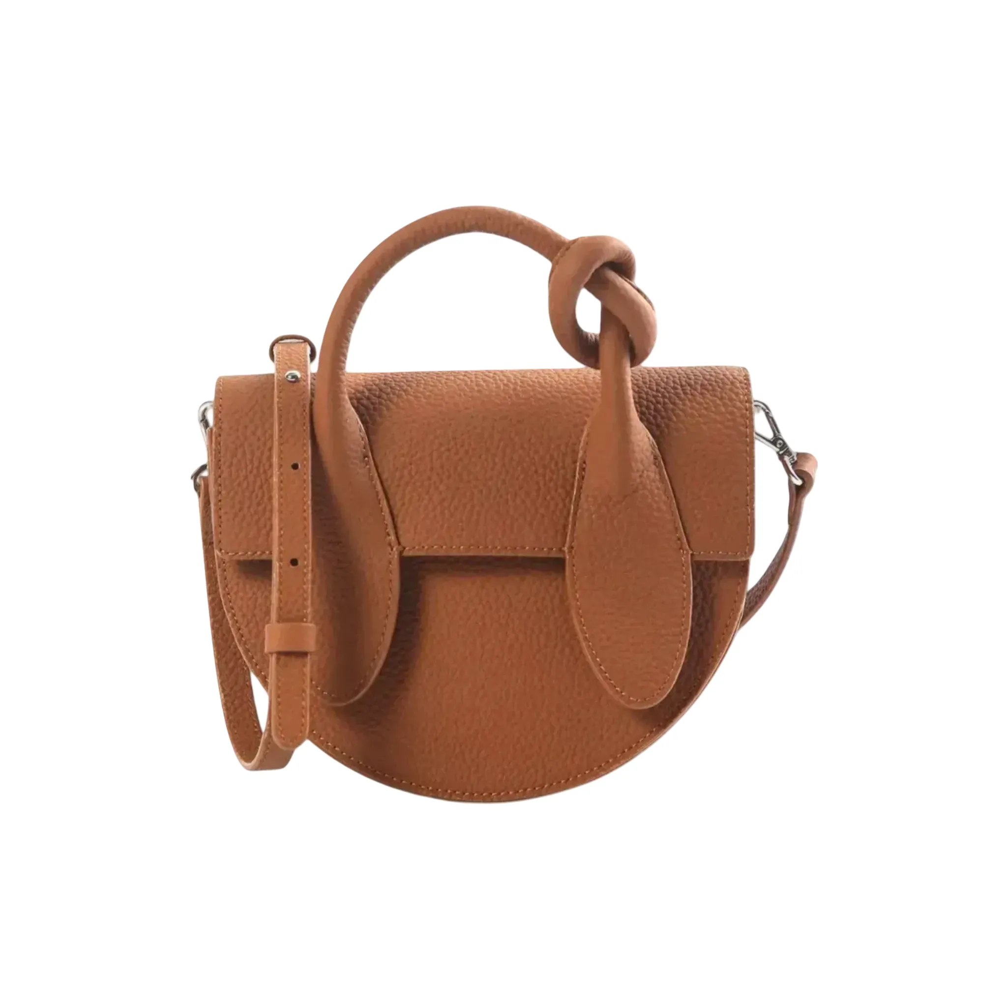 Half-Moon Crossbody Bag | Knotted Handle Flap