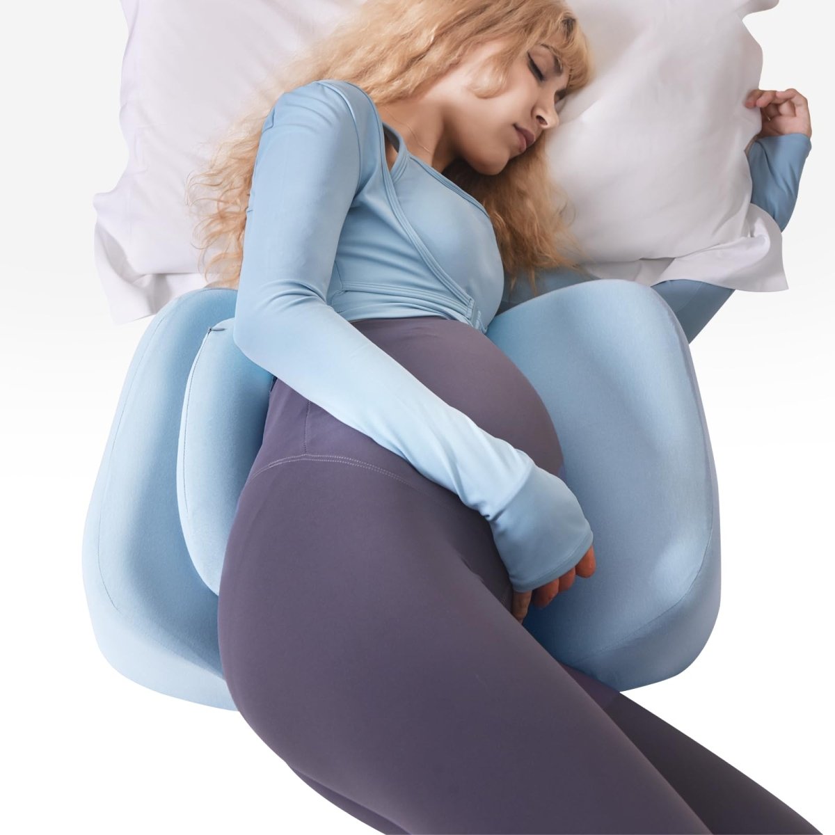 Memory Foam Pregnancy Pillow – Full - Body Support & Breathable Cover - Babies Mall