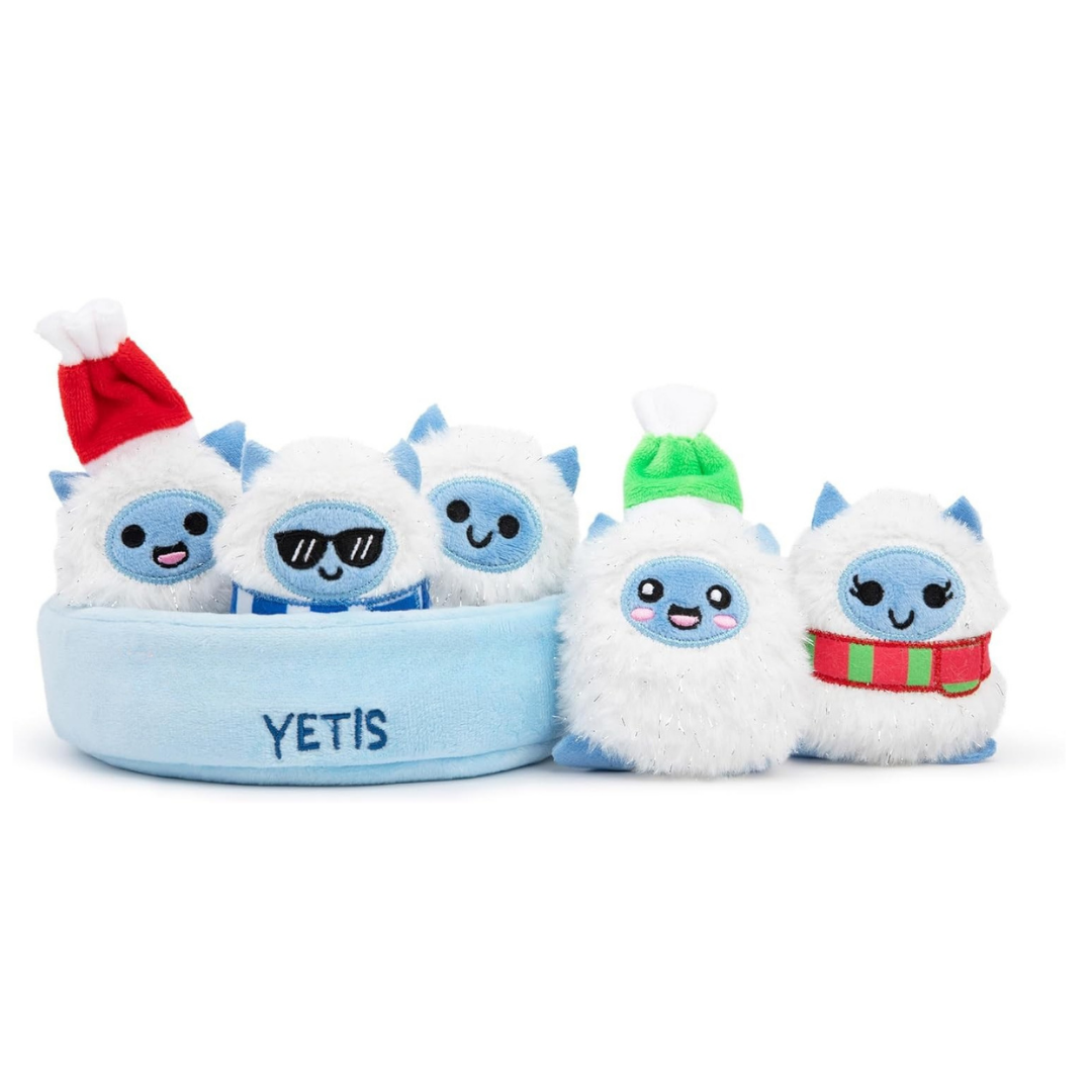 Plush Toy Basket Set with 5 Soft Stuffed Characters for Kids