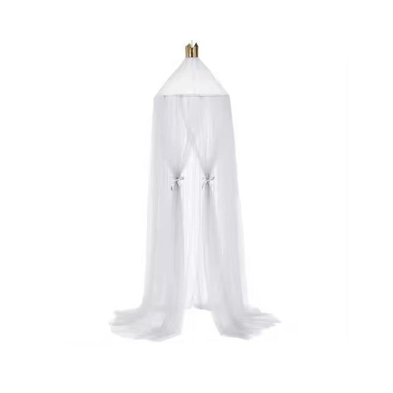 Round Crib Canopy with Dome Top, Mesh Curtain for Baby Nursery Decor