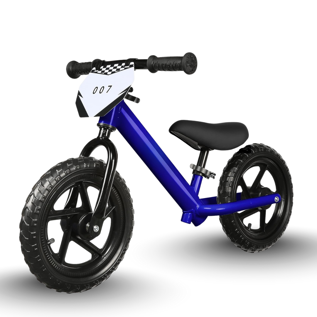 Toddler Balance Bike 12 Inch Frame with Adjustable Seat and Name Plate